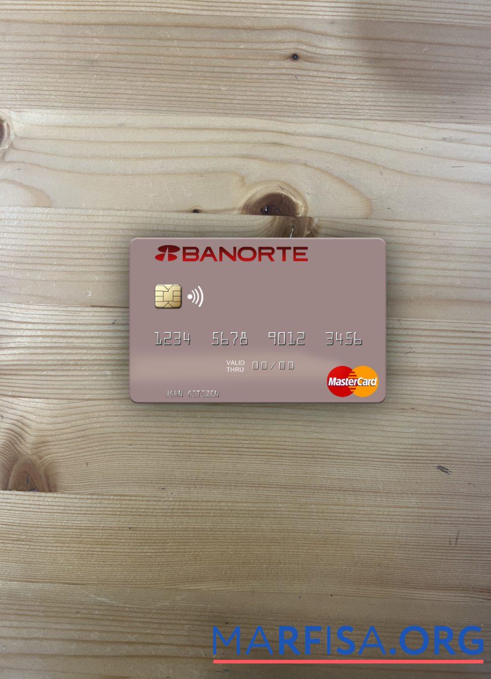Realistic Mexico Banorte Bank mastercard photolook front download for verification
